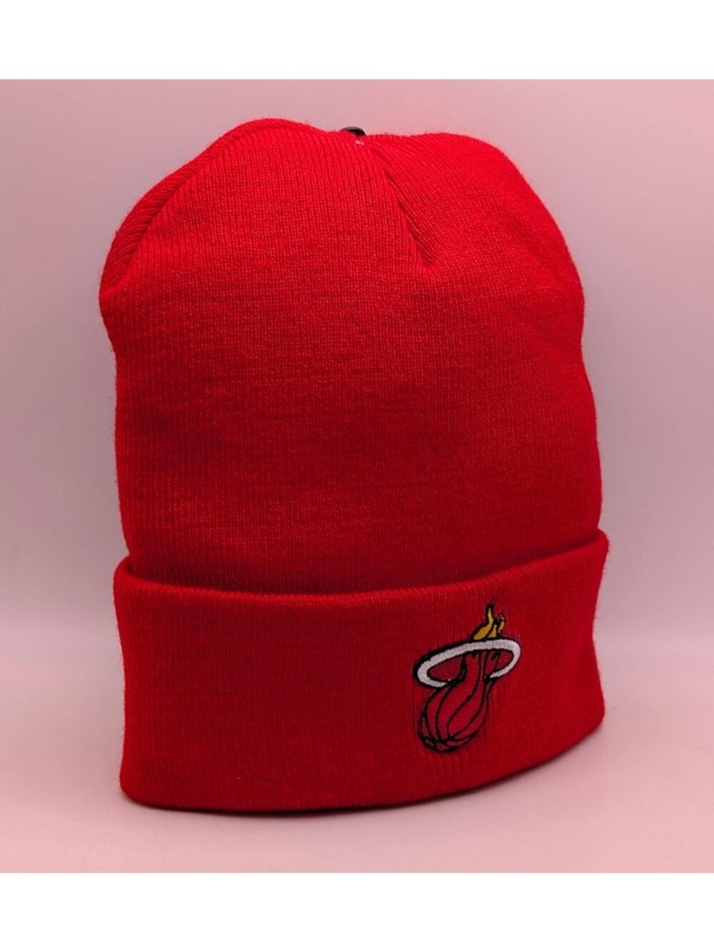 Miami Heat NBA Cuffed Knit Beanie Toque Red Hat Basketball NEW Unisex Adult